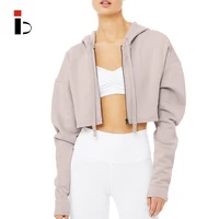 

Oversized Sleeves Fleece Drop Shoulder Crop Jacket