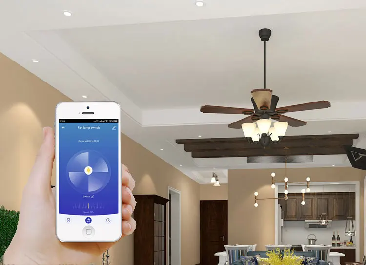 Tuya Ac100 240v 2 4ghz Smart Home Wifi Ceiling Fan Work With Smart