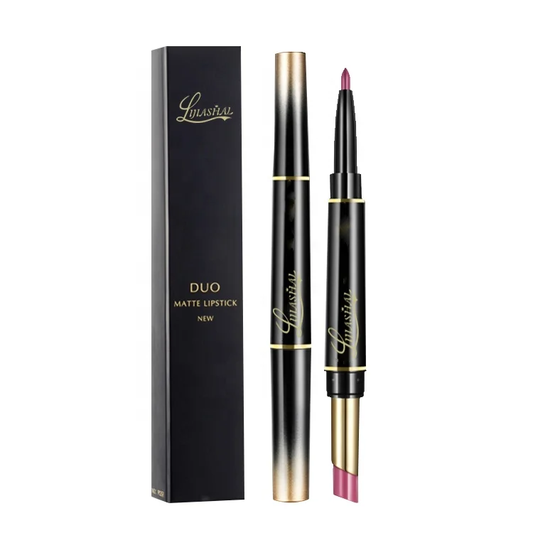 
Wholesale custom logo lipliner Private Label Waterproof makeup 2 In 1 lip gloss and lip liner pencil  (62181976920)
