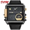 DOM custom printed made stainless steel mens big face large dial clocks square wrist watches with logo