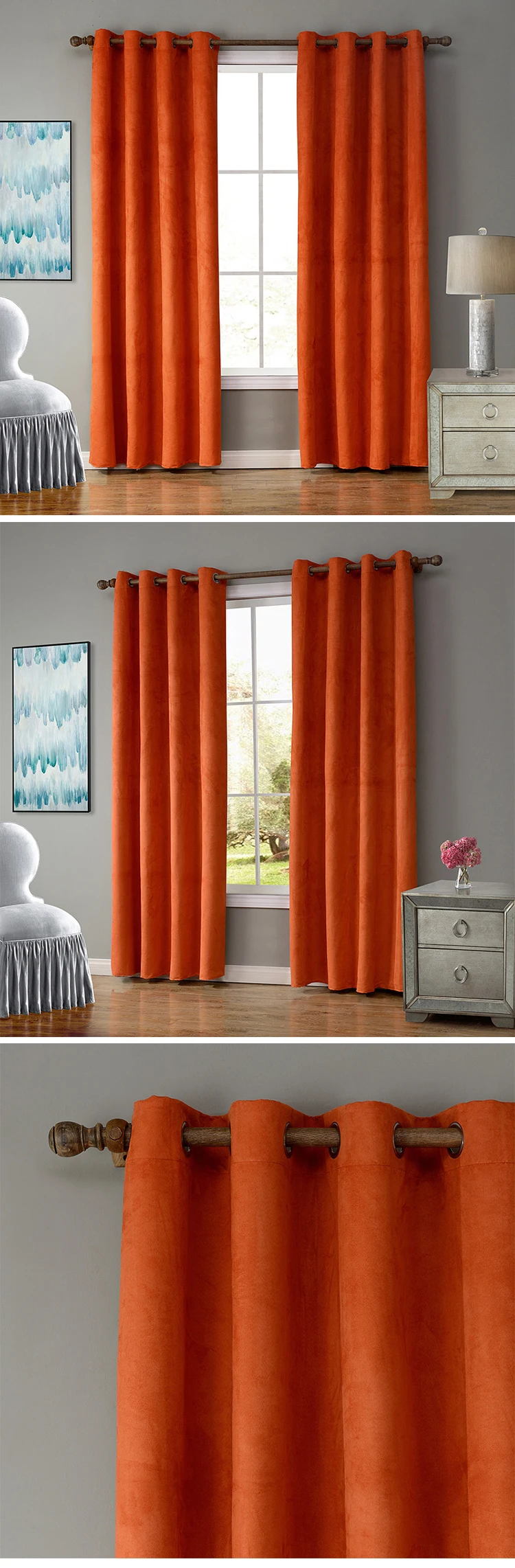 Factory direct sales best price solid color half shading curtains