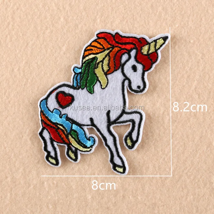 

New arrival unicorn embroidered patch fashion jeans back decoration, Pantone color