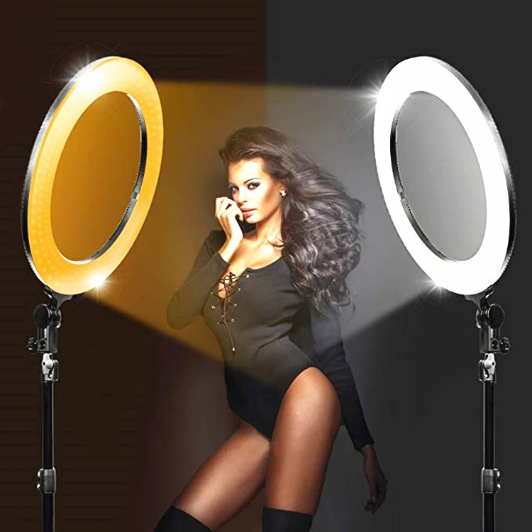 

Bi-Color 18Inch Desk Photographic Lighting Equipment Makeup Mirror Lamp Ring Led Light
