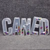 Hot fix 3D PVC logo patch staffed letter patch for clothes