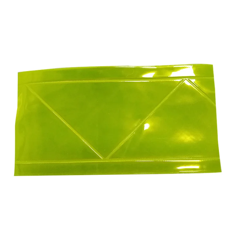 Fluo-rescent yellow Domestict  PVC prismatic  reflective  safety tape for safety vest