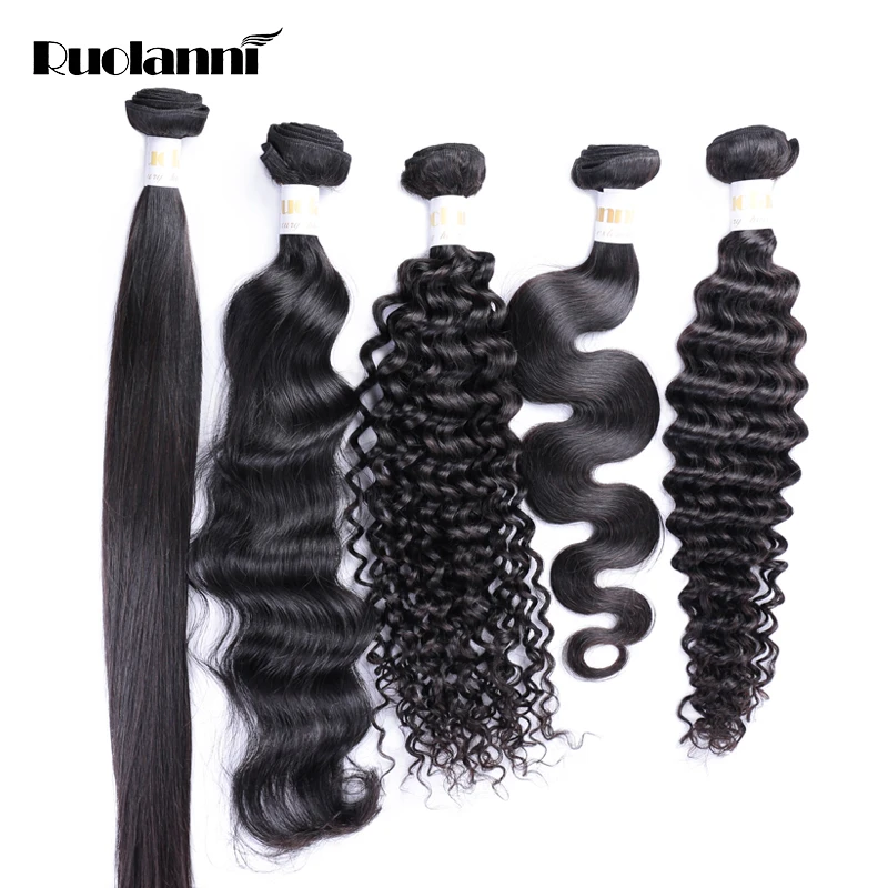 

RLN 10-30" In Large Stock Wholesale Price Body Deep Straight Human Virgin Brazilian Hair Weft 100 Real Curl Loosse Hair Weave