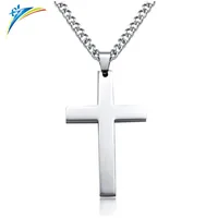 

Fashion silver Chain Cross Men Stainless Steel symbol cross pendant necklace