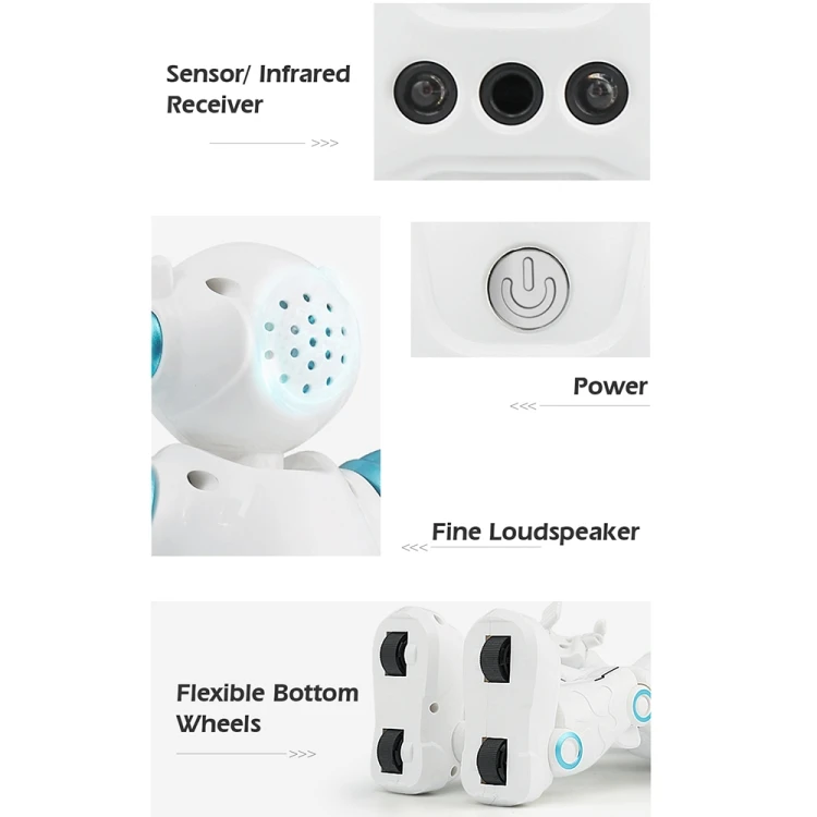 JJR/C R11 CADY WIKE Waling Sliding Robot Smart Touch Control Robot with LED Light,