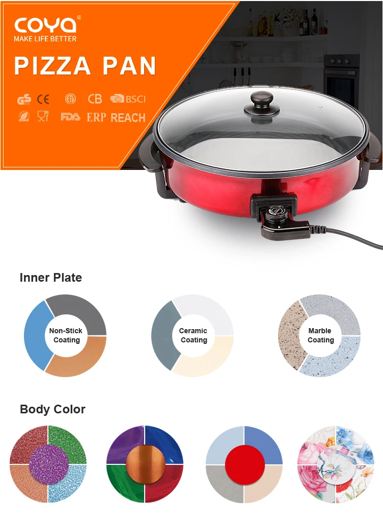 Aluminium Portable Electric Pizza Maker Pan Oven Glass Top Hotplate ...