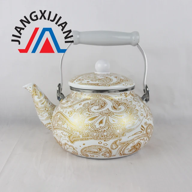 
2.5L Turkish enamel Kettle with Ceramic handle tea kettle teapot cast iron teapot 