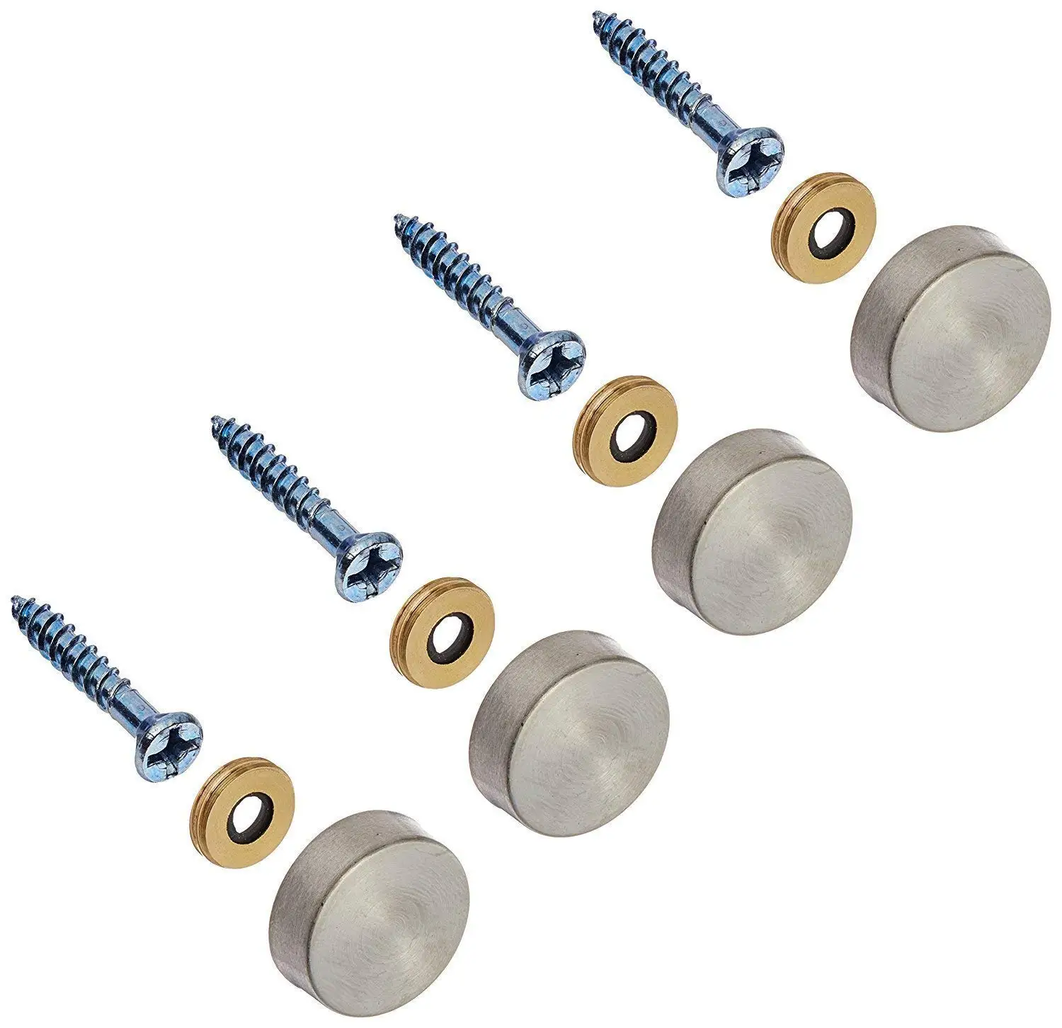 15pcs 16mm Cap Advertising Glass Tea Table Decor Screw Mirror Nail Silver Tone