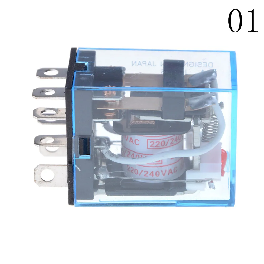 CHUANGNENG 5 Set Coil Power Relay 110V AC LY2NJ HH62P-L JQX-13F with PTF08A Socket Base