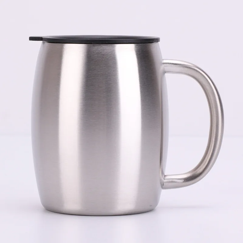 14 OZ Stainless Steel Coffee tumbler with Lids Double Walled Insulated Coffee Beer Mugs Travel Cups with Lids and handle tumbler