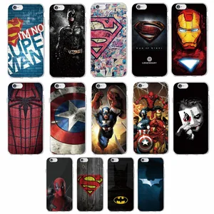 Soft Case Superman Batman Iron Man Captain America Marvel Comics Avenger Soft Phone Case For iPhone 7 7Plus 6 6S 6Plus