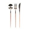 Portuguese Style Pink Stainless Steel Matte Cutlery Set For Wedding