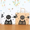 Lovely cute design kraft paper white and brown black cat food packing box