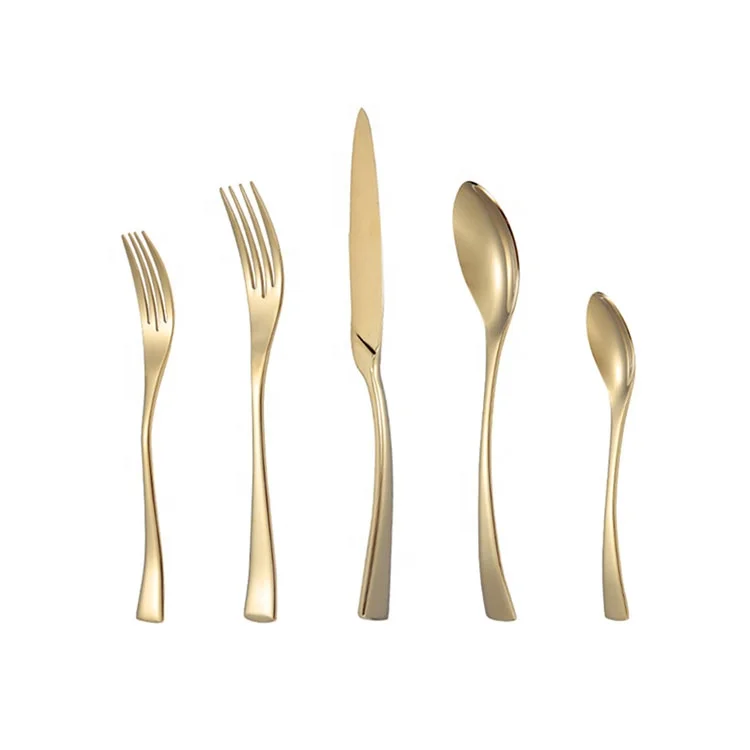 

stainless steel wedding gold cutlery set pvd coating flatware set gold flatware set, Golden