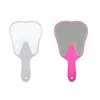 High Quality Funny Style And Teeth Shape Custom Logo Advertised Fashion Plastic Hand Dental Cosmetic Mirror
