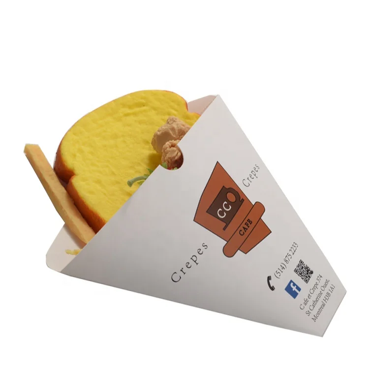 Cheap Price Custom Printed Perforated Line Crepe Kraft Paper Cone,Crepe Holder Cone Buy Crepe