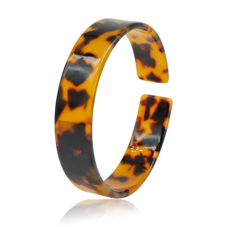 

Fashion Thin tortoise shell Cellulose Acetate Resin acrylic cuff bangle bracelet, Customized