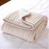 Customised Size and Style Cable Knit Blankets Two Layers Warm TV Throw