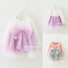 2016 Baby Girl Princess Party Bowknot Bow Tulle Flower Gown font b Fancy b font font