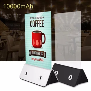 Restaurant Power Bank Menu Holder 10000mAh