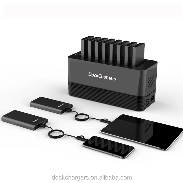 DOCKCHARGER New arrived power bank cell phone restaurant charging station with 80000mAH battery capacity
