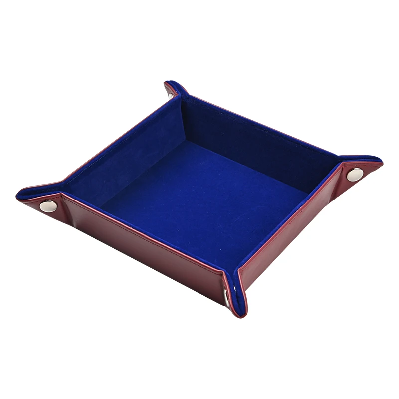 

Pu Leather Bedside Storage Tray Box For Coin Key Phone Wallet Watches Glasses Catchall, Black,blue,brown,orange,red,gray