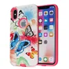 3D decorative plaster relief painted back case for iphone x case luxury diamond tpu pc cover cell phone cover