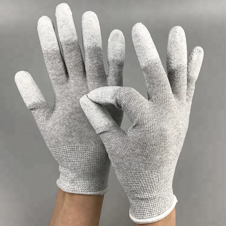 Manufacturer 13g Anti Static Gloves Esd,Lint Free Polyester Pu Top
