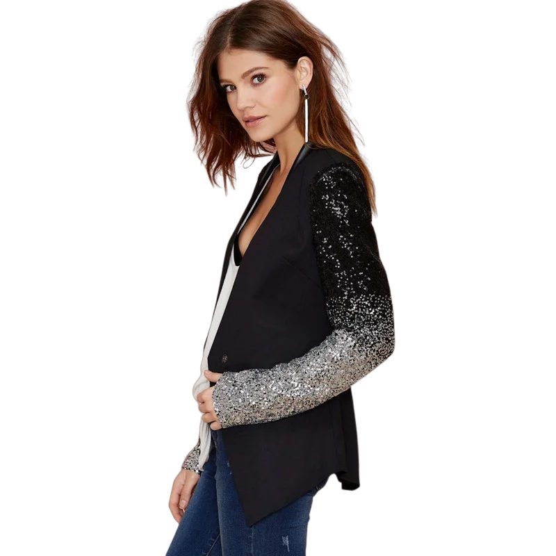 

2019 Latestet Stylish Fashion Ladies Women sequins Blazer Suit