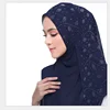 New Muslim Hot Diamond Headscarf Small Leaves Pattern Shawl Malaysian Pearl Chiffon Scarfs Bubble Chiffon Hijab