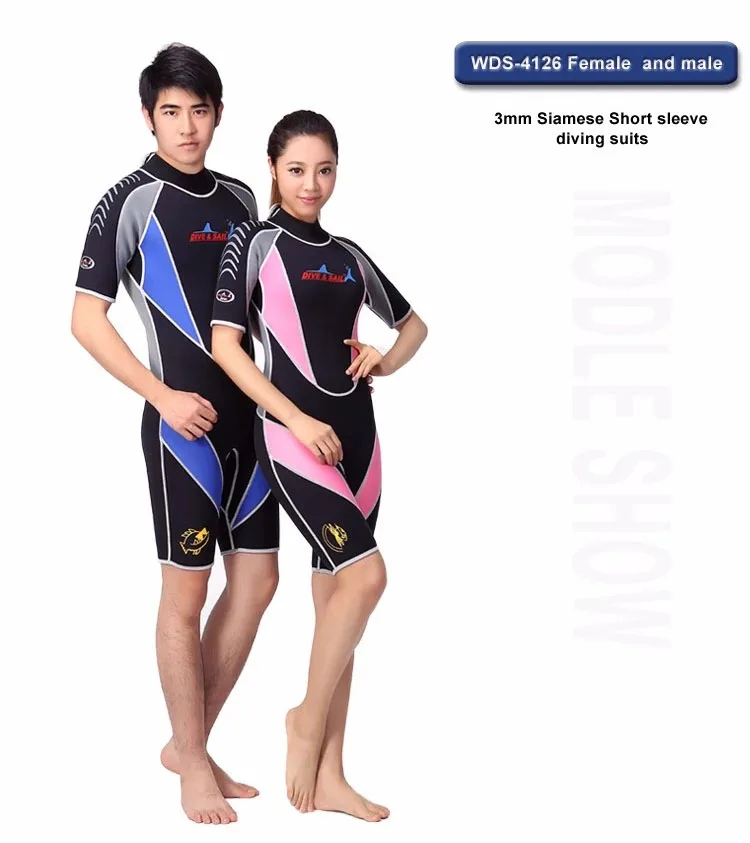 

Thickening 3mm Neoprene Surfing Diving Snorkeling Short Sleeve Swimming Wetsuit, Stitching color