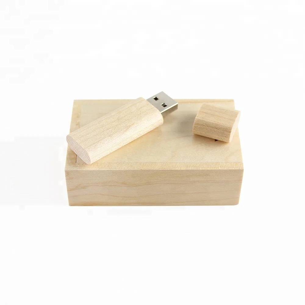 

Custom Logo Wood USB Flash Drive Stick With Box, Wood color