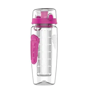 Image of BPA Free Water Fruit infuser bottle 32OZ water bottle infuser Shaker with straw