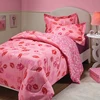 hot pink full bed cartoon flip flop kid comforter set