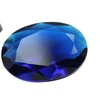 Wholesale Oval Shape Pagoda Faceted Synthetic Stone flat bottom faceted flat back large blue Glass Gems