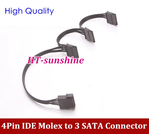 Hard Drive Sata Power Supply Cable 4pin Ide Molex To 3