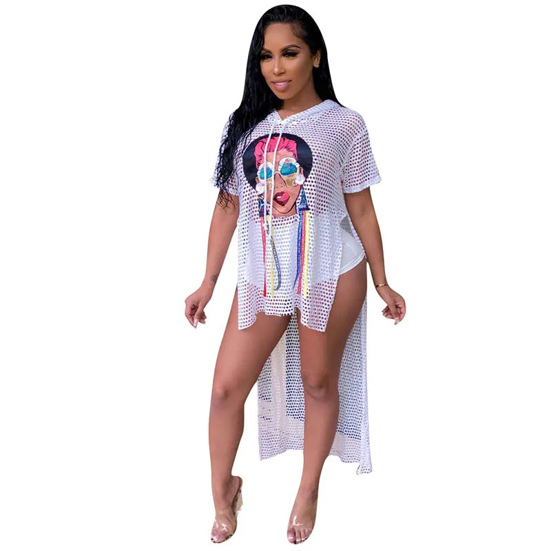 

New Fashion Sexy Cartoon Hooded Perspective Dress