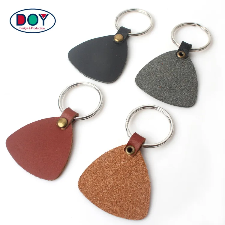 Cheap Key Tag Chain Wholesale Design Custom Shape Real Genuine Leather Keychains For Decoration