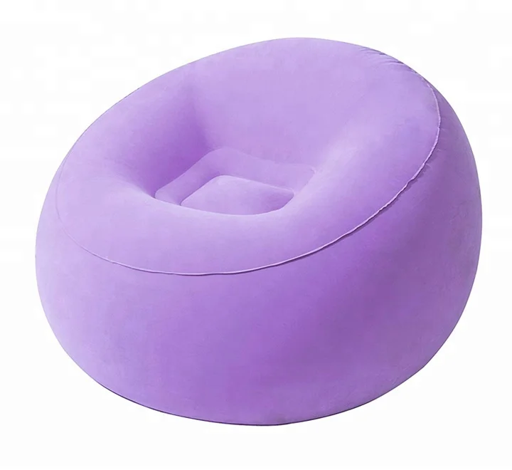 New Pvc Flocking Inflatable Living Room Relax Air Chair Sofa Single