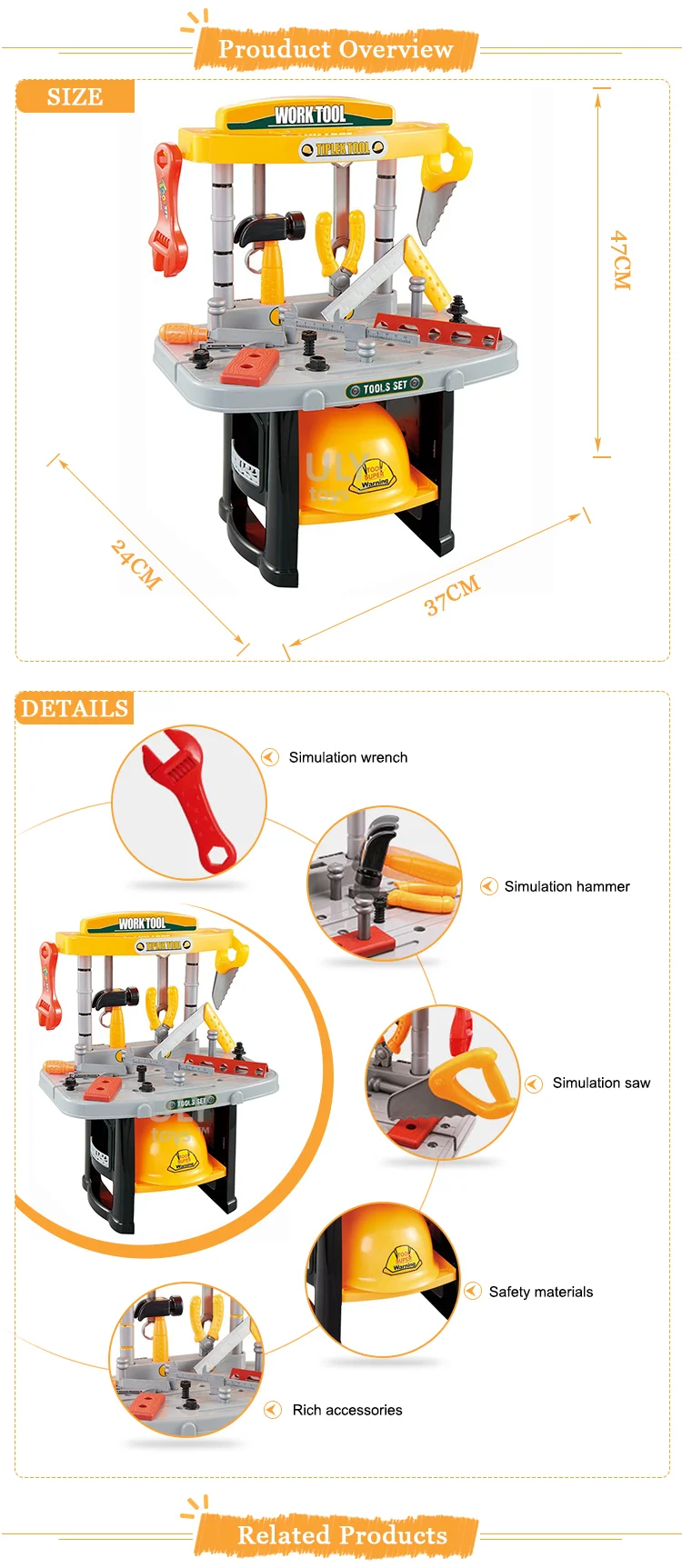 High quality pretend children play cooking set kitchen table toy