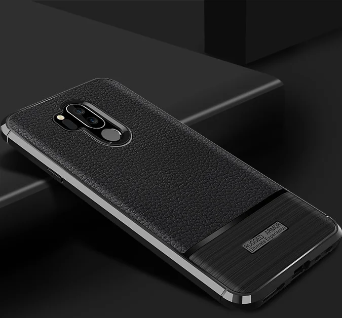 

Back cover leather cell phone accessories case for LG G7, Black brown blue red gray