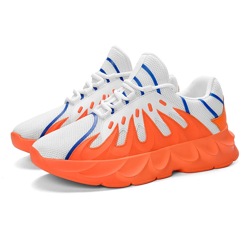 

New Designer Fashion Sneakers Height Increase Casual Shoes Men Summer Light Color Running Shoes For Men, Orange,beige,grey,red