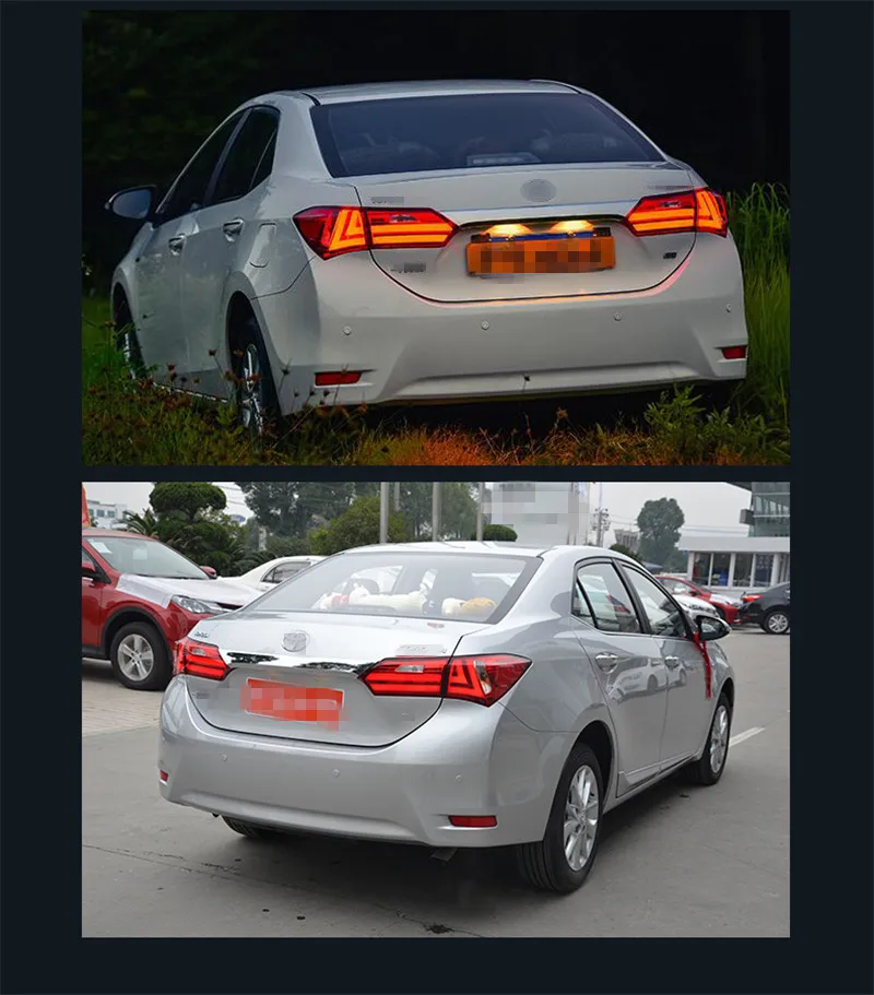 VLAND factory Car LED Rear light for Corolla 2014 2015 2016 with Running Brake Reverse light Turn signal Plug And Play