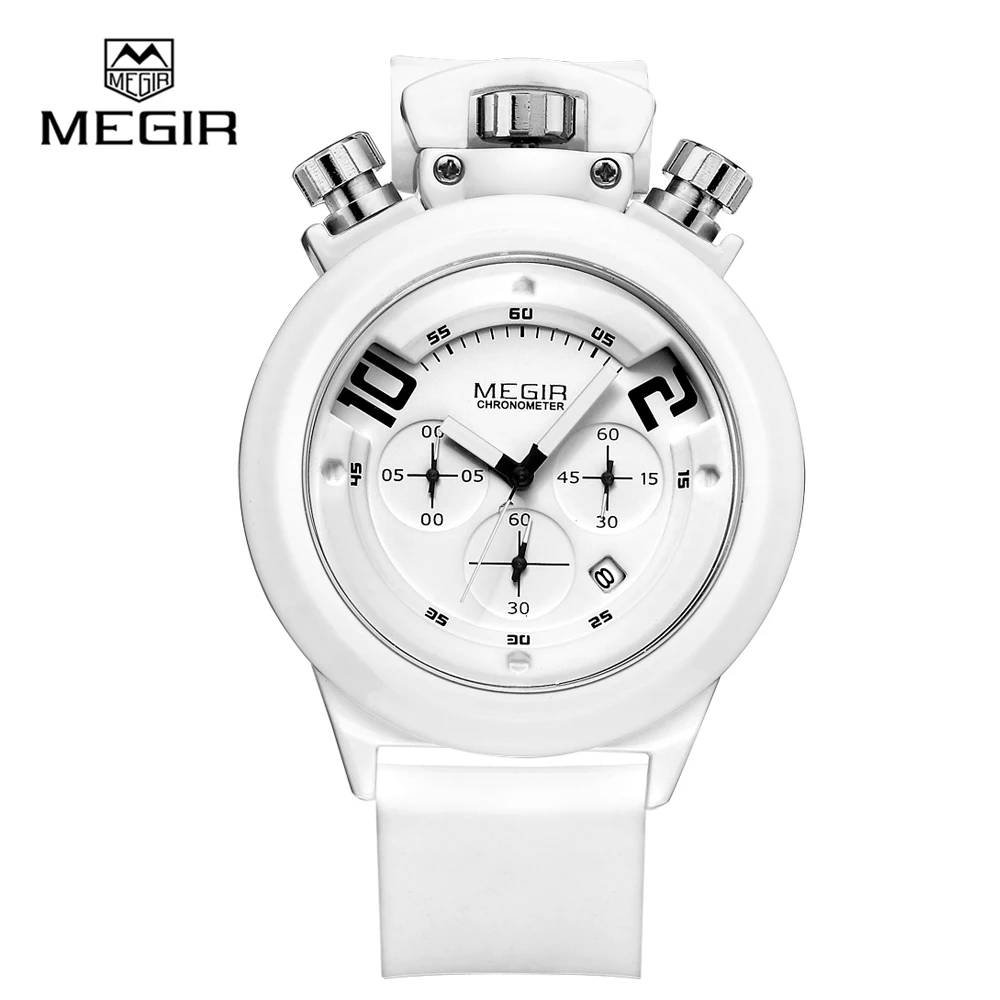 

Megir Quartz men's watch chronograph sport silicon watch