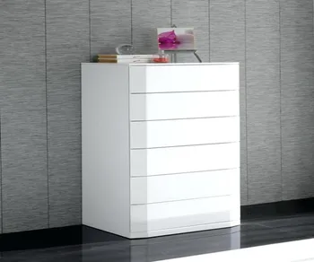 Modern Tall Dresser Chest Of Drawers In White High Gloss Buy