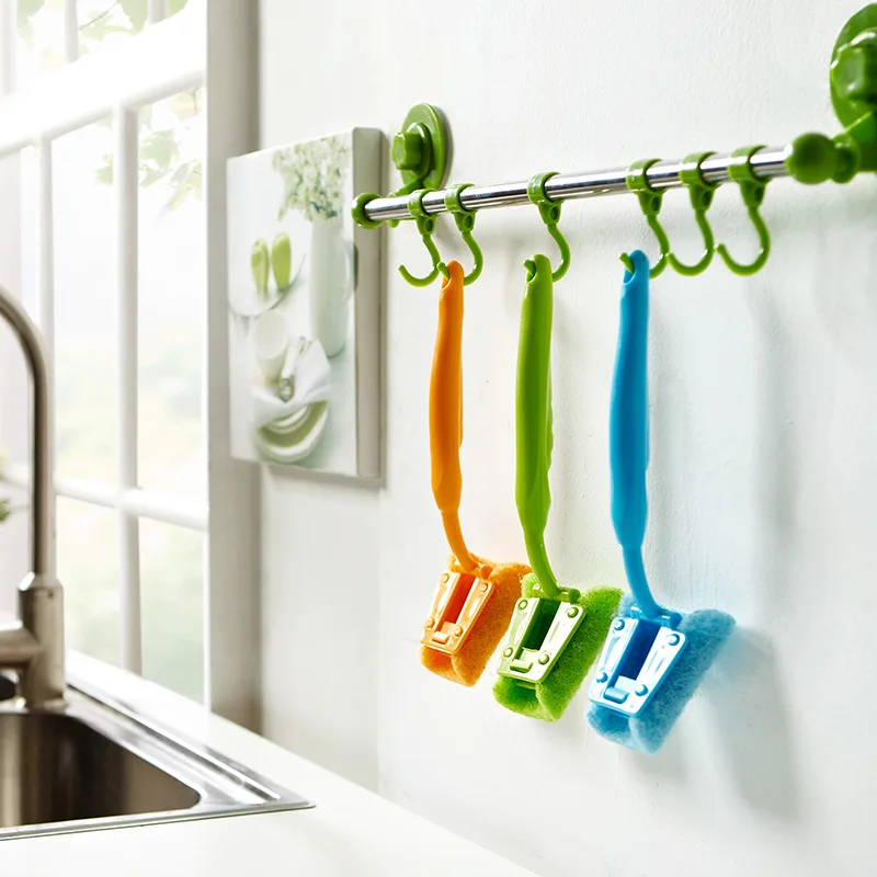 Plastic Soft Sponge Kitchen Scouring Pad With Handle Buy Scouring Pad