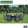 outdoor furniture PE rattan dinning sets round table with 8 chairs